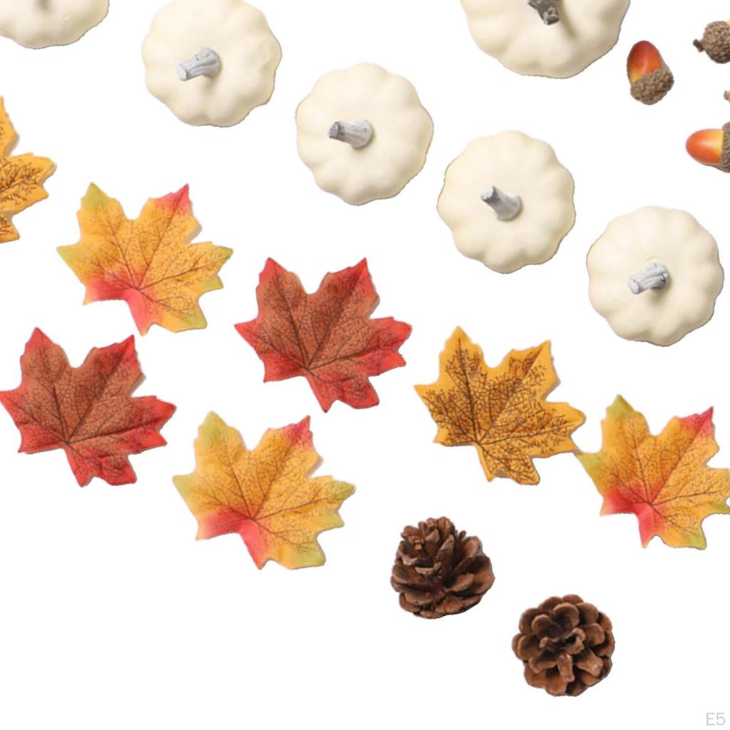 Pumpkins Maple Decoration Artificial Set for