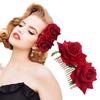 Rose Hairpin Bridesmaid Wedding Women Hair Accessory Bridal Flower Hair Comb