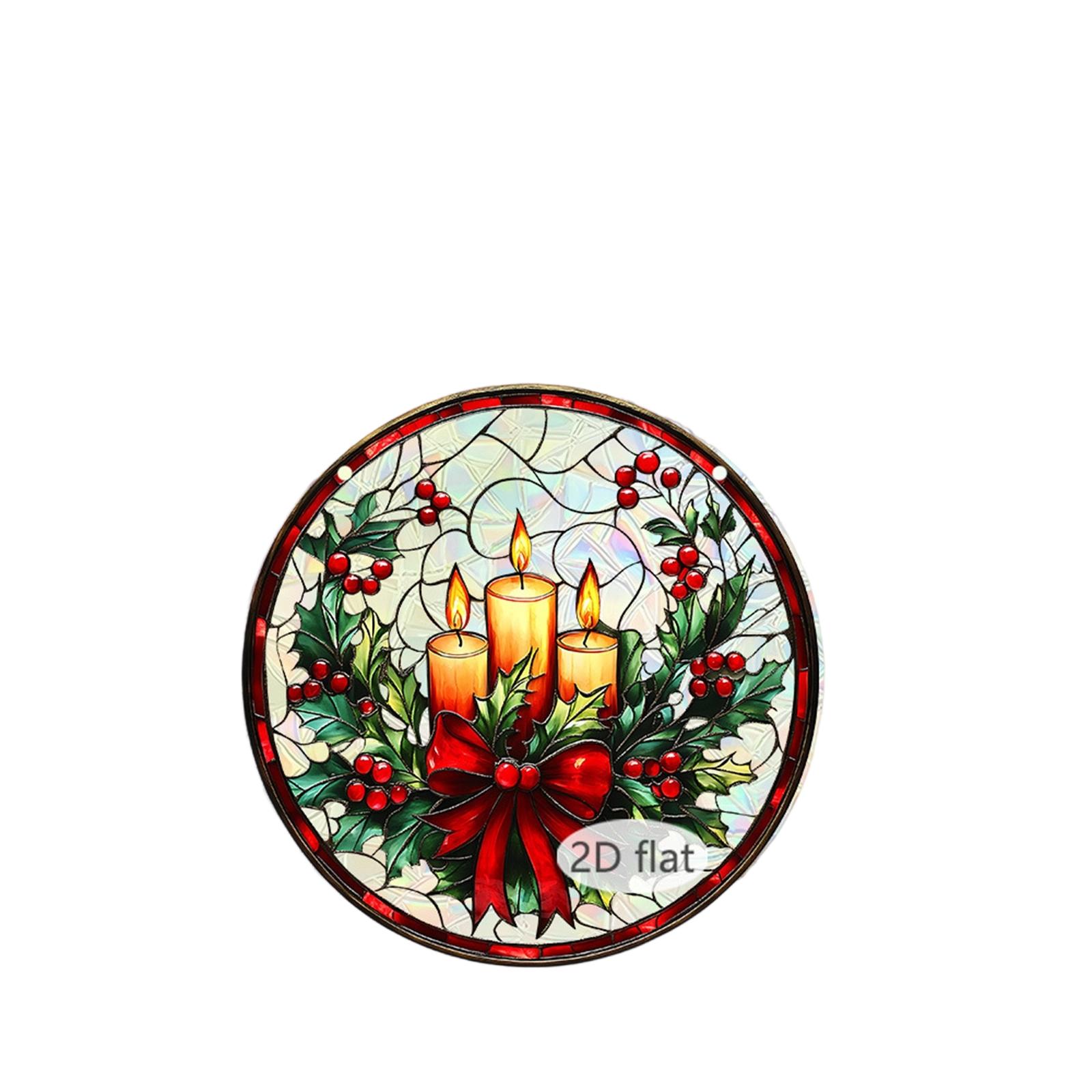 

Claus Riding An Elk 2D Acrylic Color Film Color Hanging Window Decoration Porch Decoration One Size