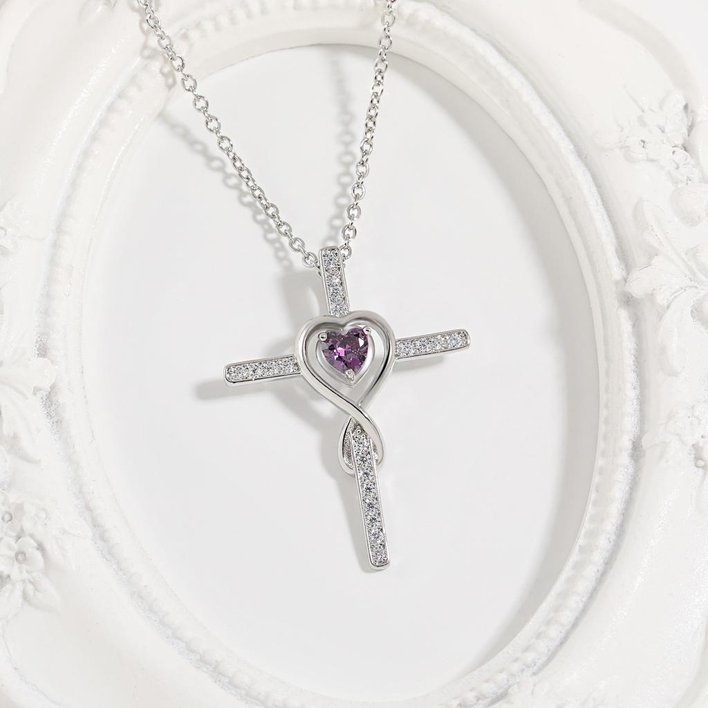 New Star Stone Pendant Fashion Love Infinite Love Cross Necklace