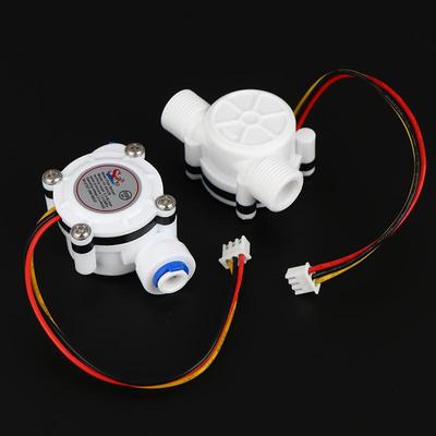 White PE Flow Sensor Series Digital Liquid Flow Sensor YF S401 S402 G3/4 G1/2 Hall Effect Inline Meter For RO Machine