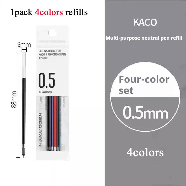 KACO SMILEYWORLD EASY 3-in-1 Multi-Pen-Black/Red Dual-Tip 0.5mmRefillable Ballpoint+Mechanical Pencil+Highlighter Stationery use