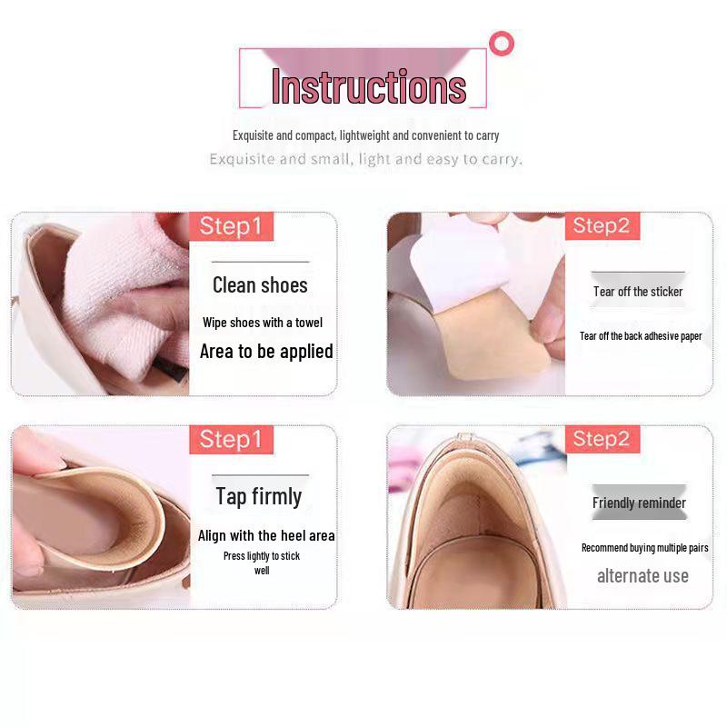 Anti-Slip Leather Heel Pads: Adjustable Size, Anti-Blister, Thickened Insole for Men & Women