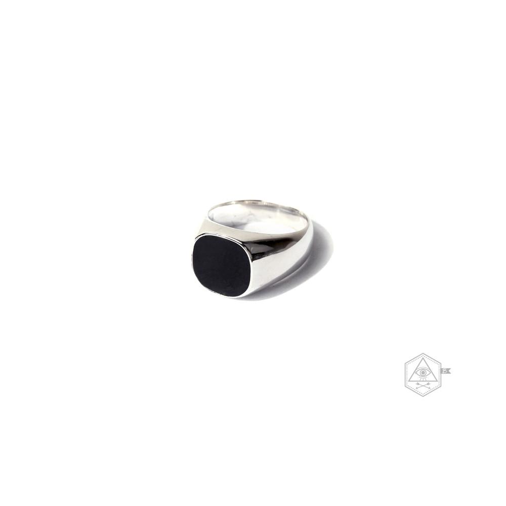 Bebello [Bs-163] 925 Silver Onyx Pinky Ring