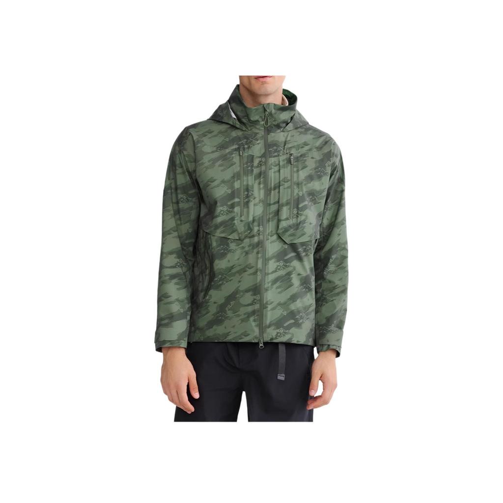 New FILA Fitness Water-Resistant Windproof Wear-Resistant Warm Windbreaker Jacket Men's Withered Moss Green A51M511701F-KK