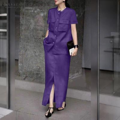 Γυναικεία Μπλούζα Κοντομάνικη και Φούστες Καλοκαιρινά Σετ Κοστούμια Δύο Τεμαχίων