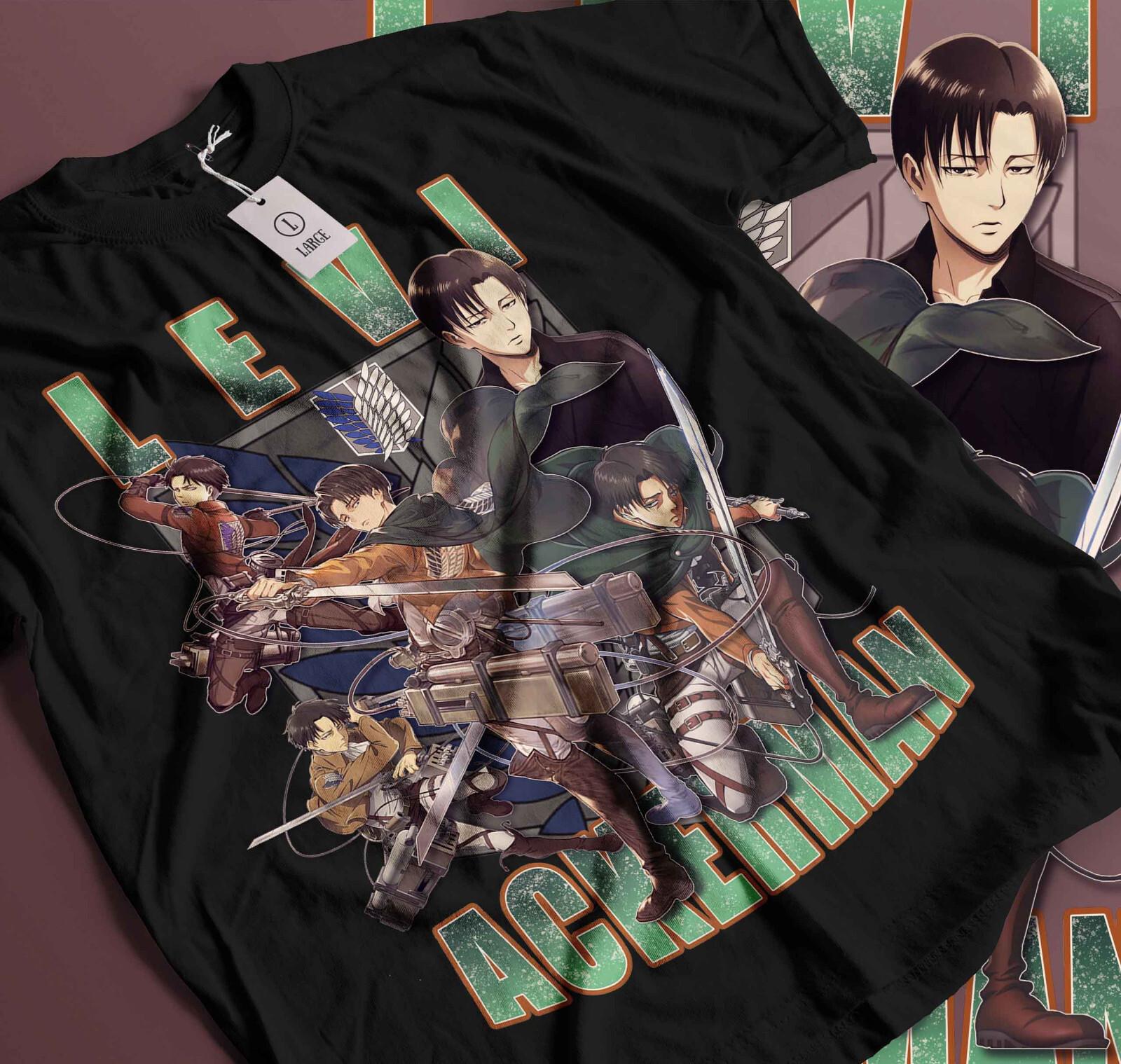 

Levi Ackerman T-Shirt Mens Womens Tees Top Attack on Titan Anime Captain Levi New Unisex T-Shirt Mens Womens Tees Top 219 4XL