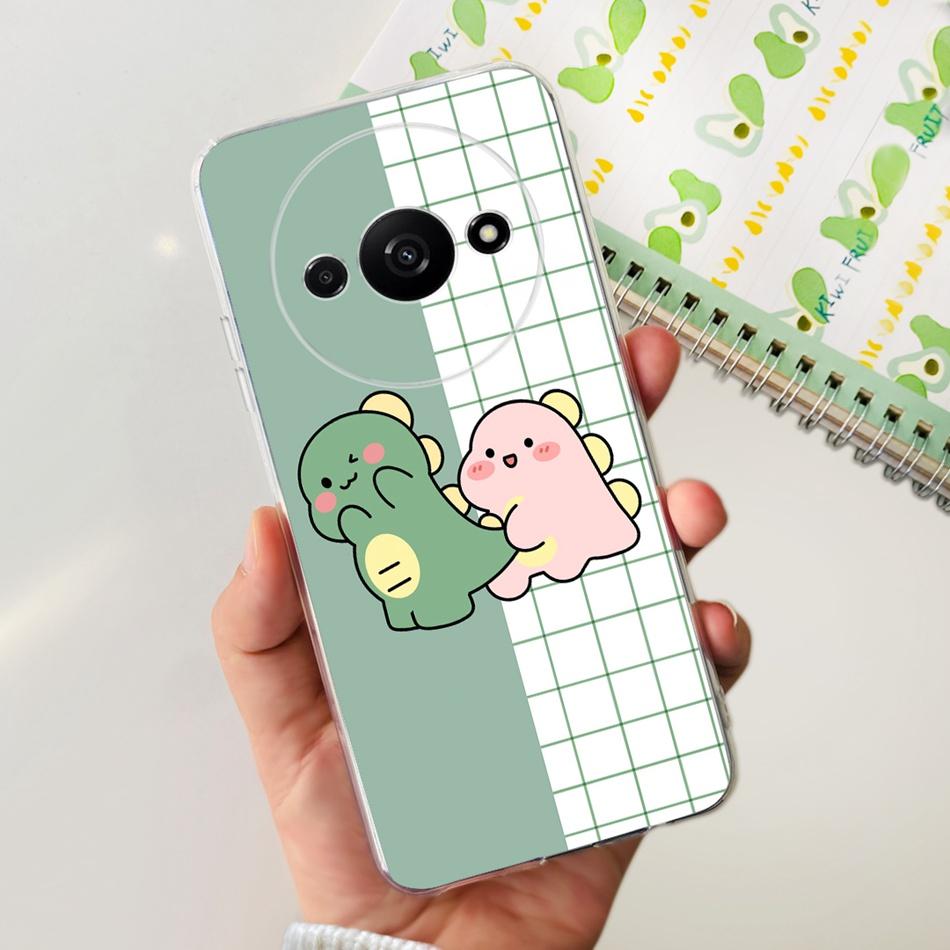 For Xiaomi Redmi A3 Case RedmiA3 A 3 4G 2024 Elegant Printing Soft Silicone Clear TPU Slim Phone Back Cover