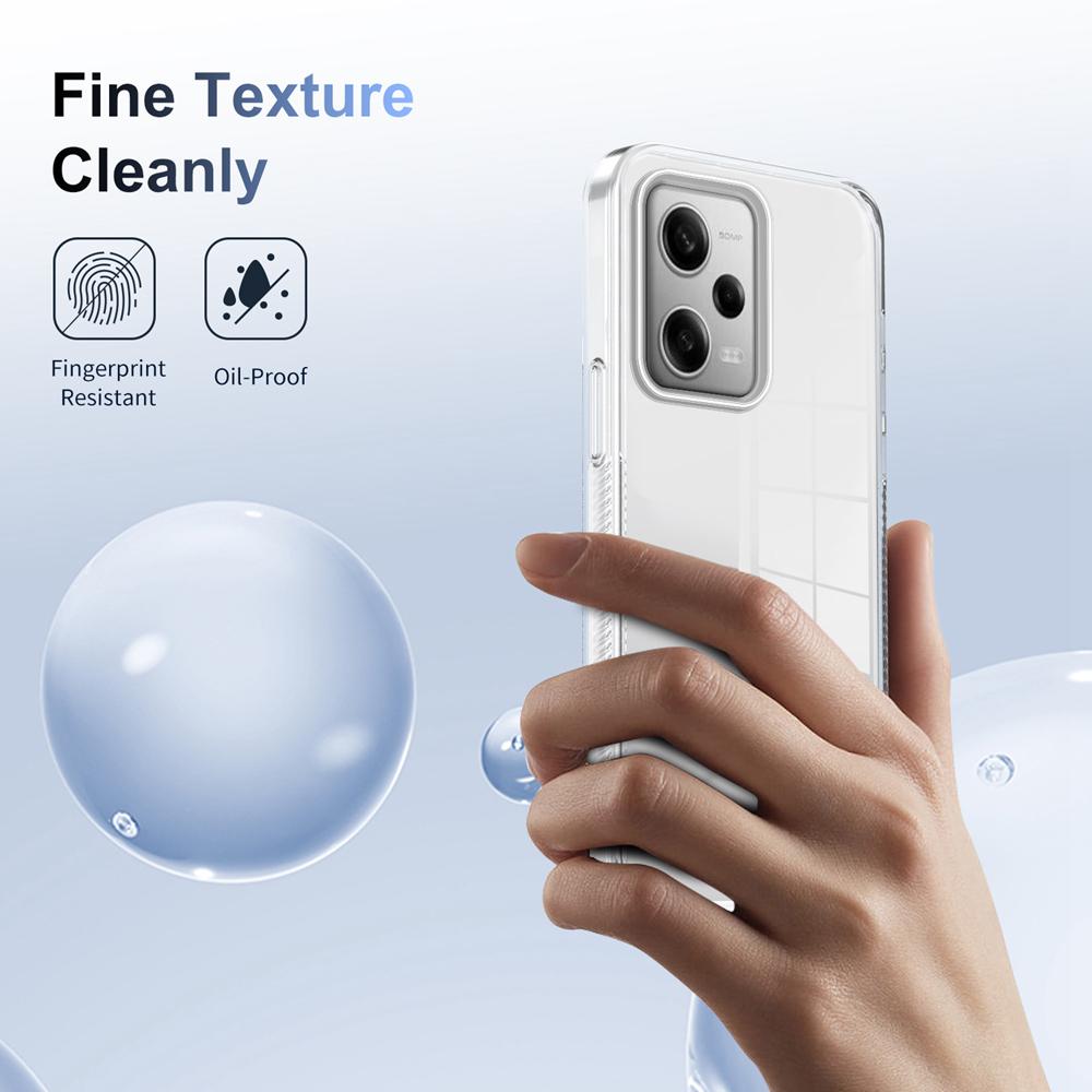 KEYSION Transparent Case for Redmi Note 12 Pro 5G 12 4G TPU+PC Anti-slip Clear Shockproof Phone Cover for Xiaomi POCO X5 Pro 5G
