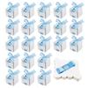 60sets Square Paper Wedding Candy Storage Boxes with Ribbon Sky Blue 30.6x28cm