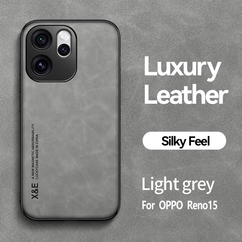 EUCAGR PU Leather Magnetic Back Case For OPPO Reno 15 Pro Reno15Pro With Metal Plate Phone Shell For OPPO Reno 15C/Reno 15F