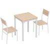 Three-Piece Minimal and Compact Dining Set, Oak Wood Effect