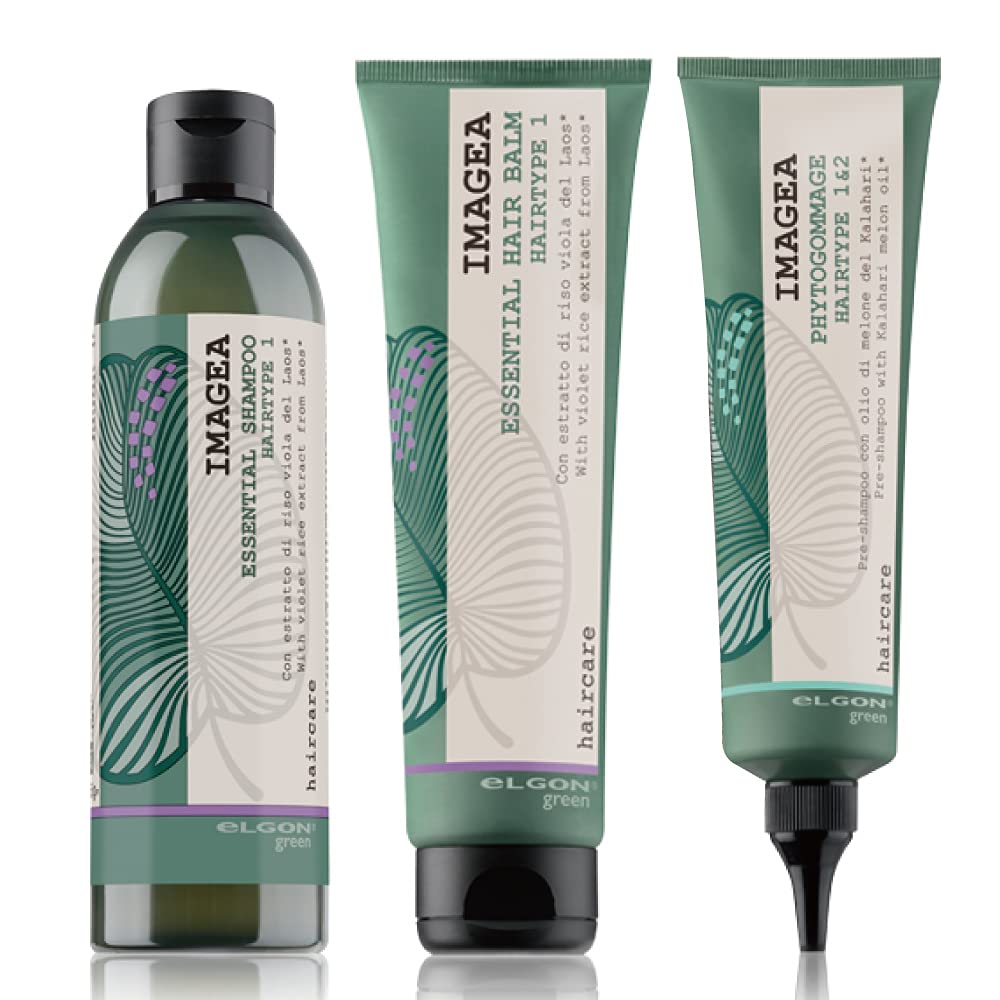 eLGON Imager Essential Shampoo (For Oily Hair) with Organic Superfoods 250ml + Hair Balm 150ml + Phytogommage 150ml Value Set