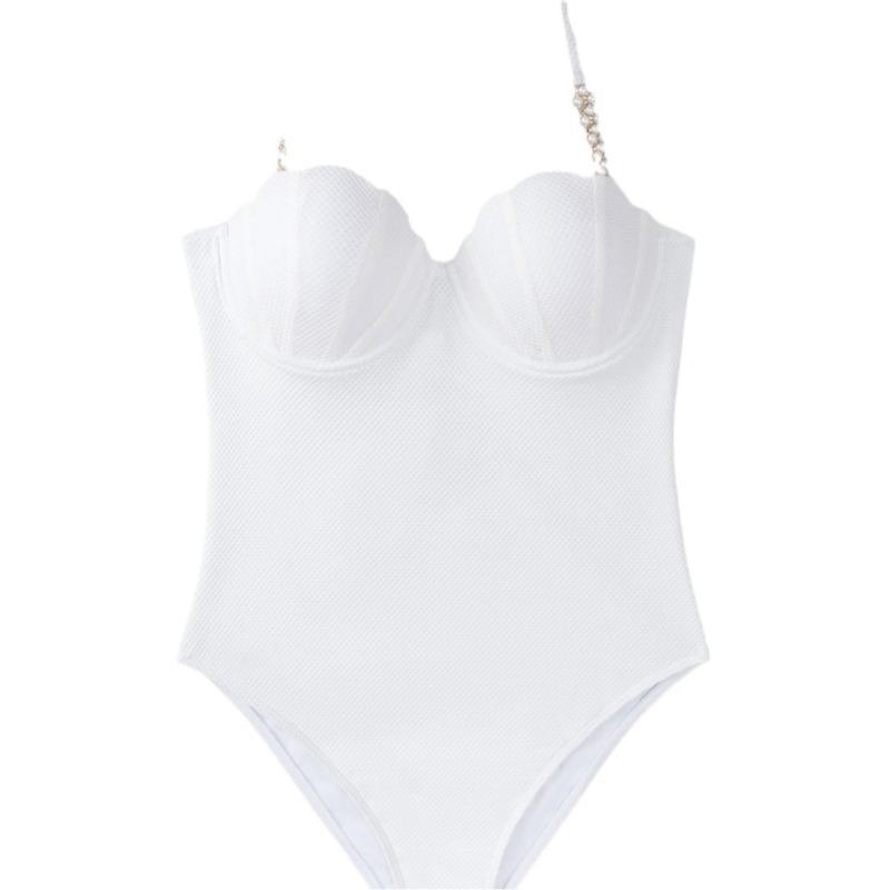 Dames Sexy Effen Kleur Eendelig Badpak Voor Strandvakantie Zwemmen