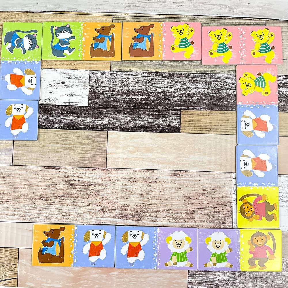 DJECO Domino Little Friends Picture Matching Game Educational Game Domino Play Card Game Shiritori Numbers Picture Linking Montessori Ages 6
