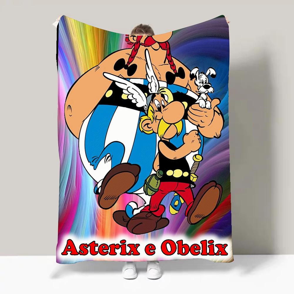 Lehká deka s designem manga Asterixe a Obelixe Pro koleje, zdřímnutí, obývací pokoj, kancelář, pohovku, celoroční