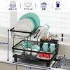 MAJALiS Dish Dish Drainer 2 Dish Drying Dish Washing Washing Dish Large Automatic Easy Vertical or Horizontal 2 Black Drainer, Rack, Tiers, Rack,