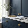 Smooth Surface Brass Drawer Backplates Modern Minimalist Single-Hole Handles  Furniture Hardware