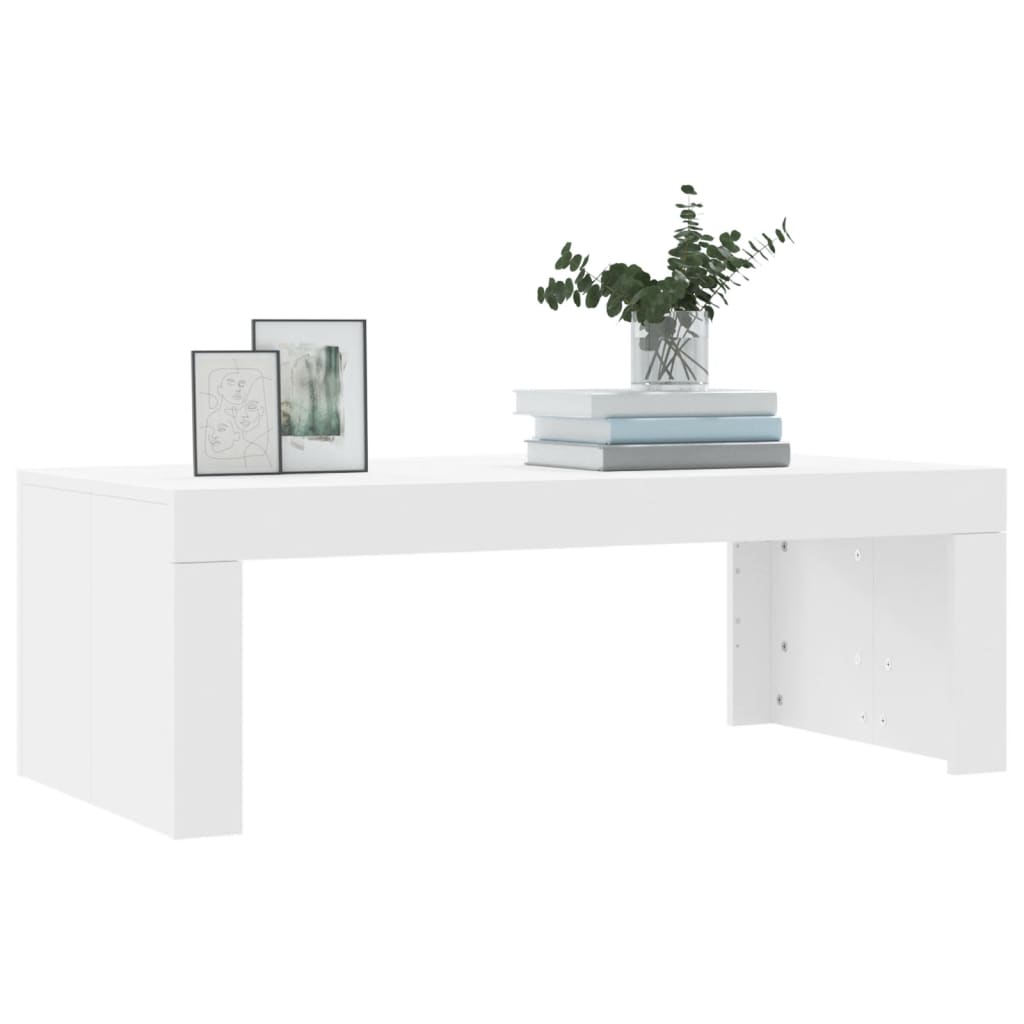 Vidaxl Stolik Kawowy, Biały 102X50X36 Cm, Materiał Drewnopochodny