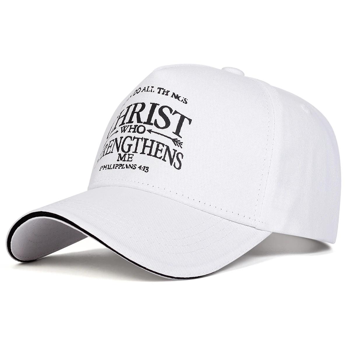 

Unisex CHRIST Letter Embroidery Baseball Caps Spring Autumn Outdoor Adjustable Casual Hats Dad Hat Sunscreen Hat Sports Cap белый