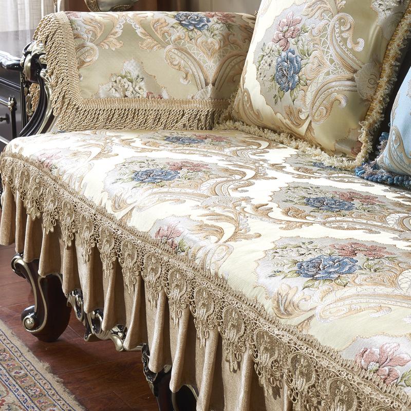 European Sofa Cushion, Universal In All Seasons, Living Room Leather Sofa Fabric, Non-Slip Sitting Cushion, Special-Shaped Princess All-Inclusive Cush