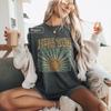 Retro 70s Sunshine Graphic Floral Boho Hippie Sun Tee Cotton Short Sleeve Oversized Suitable For Everyday Casual Vacation