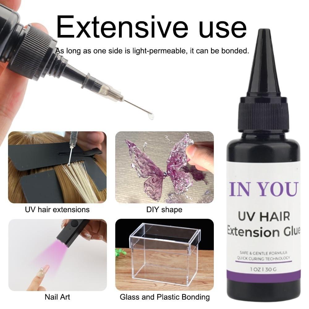 20W UV Hair Extension Kit: High-Intensity Lamp + 30g Glue & Remover | Fast-Curing Waterproof Bonds | Salon-Grade Home Secure System