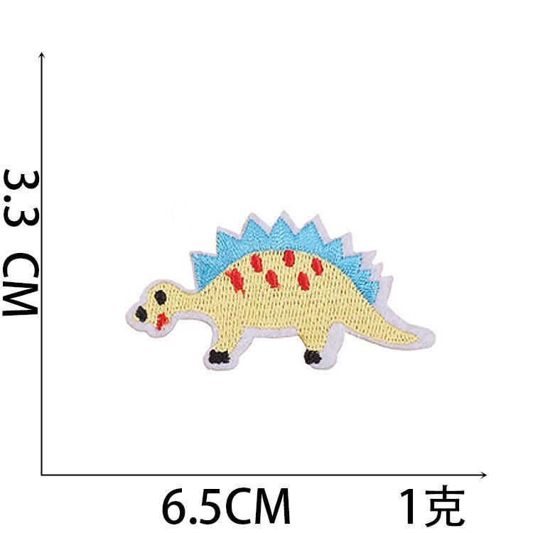 Cross-Border Hot Sale Cartoon Little Dinosaur Embroidery Cloth Sticker Adhesive Embroidery Label Cute Little Animal Children'S Clothing Patch Sticker