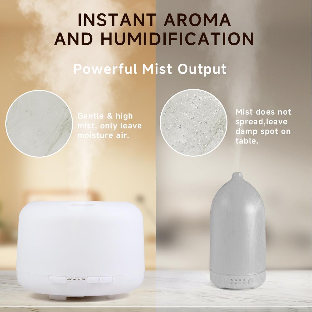 500ml Essential Oil Diffuser Quiet Aromatherapy Mist Diffusers Ultrasonic Remote Control Air Humidifier with Timing Function
