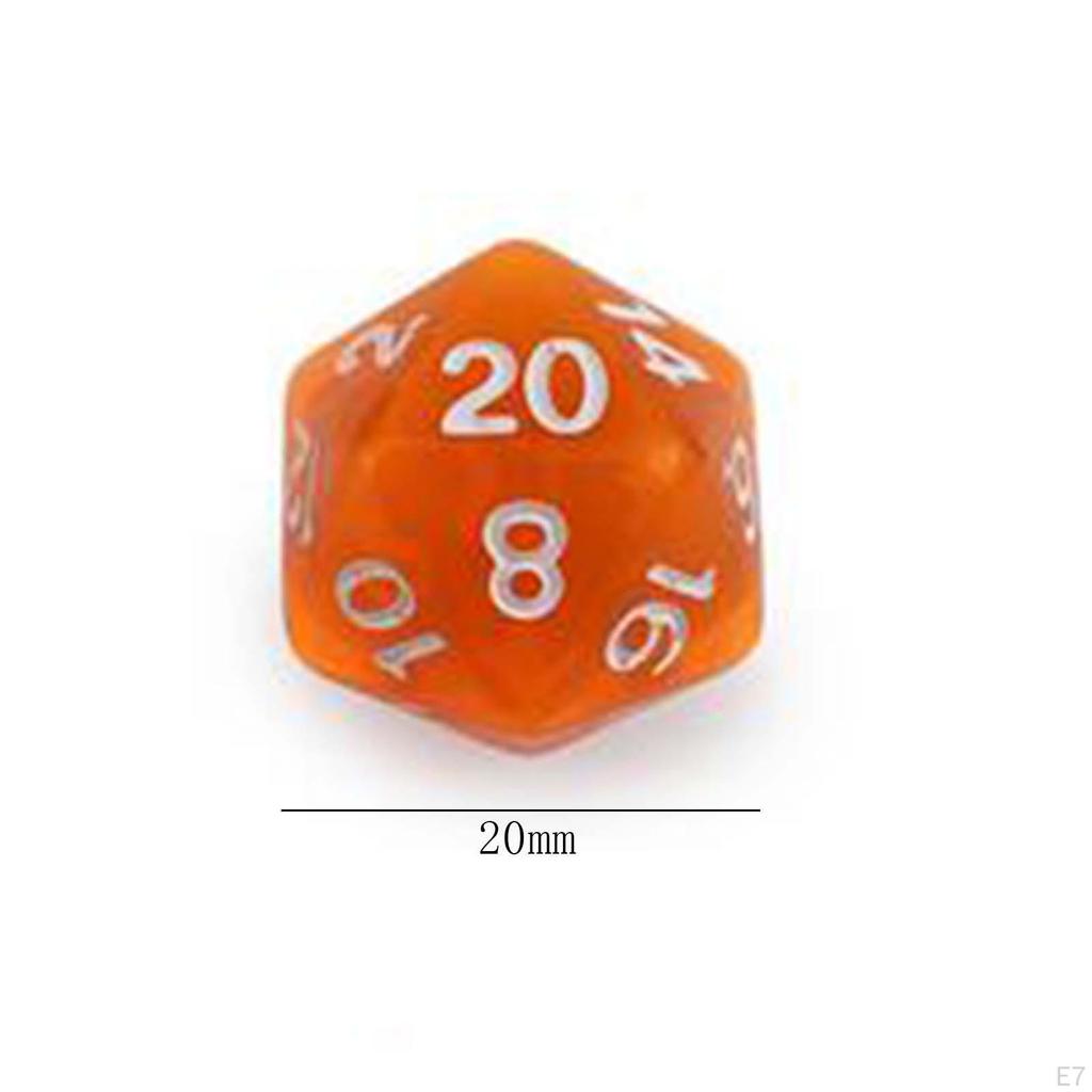 10 Stück Polyedrische Würfel Acrylwürfel, Tragbare Unterhaltungsspielzeuge 20-seitig Multi für