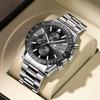 Luxury Waterproof Quartz Men's Watches Chronograph Stainless Steel Bracelet Watch for Men