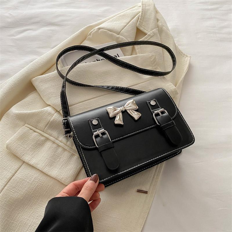 Trendy 2024 New Casual Square Bag Fashionable Minimalist Crossbody Bag With Street Style Black