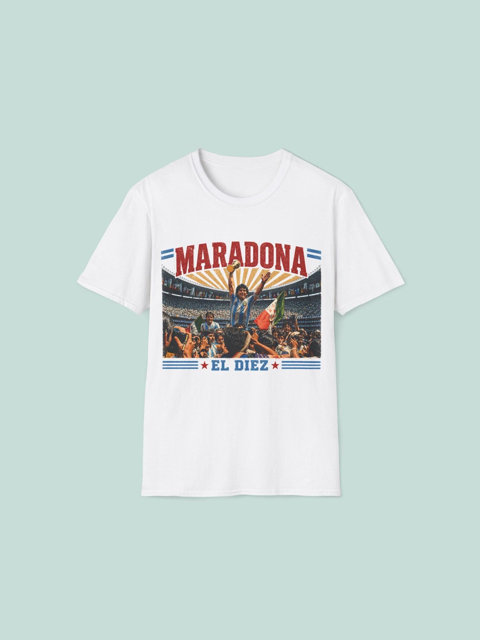 Maradona World Cup Argentina T-Shirt Football Legend Graphic Tee 3XL