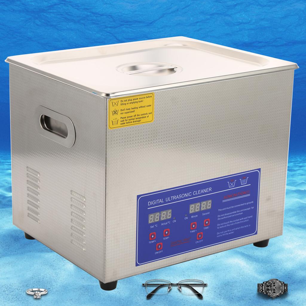 10L Ultraschallreiniger Edelstahl Digital Wellenreinigungstank für Münzen Nagelreinigung