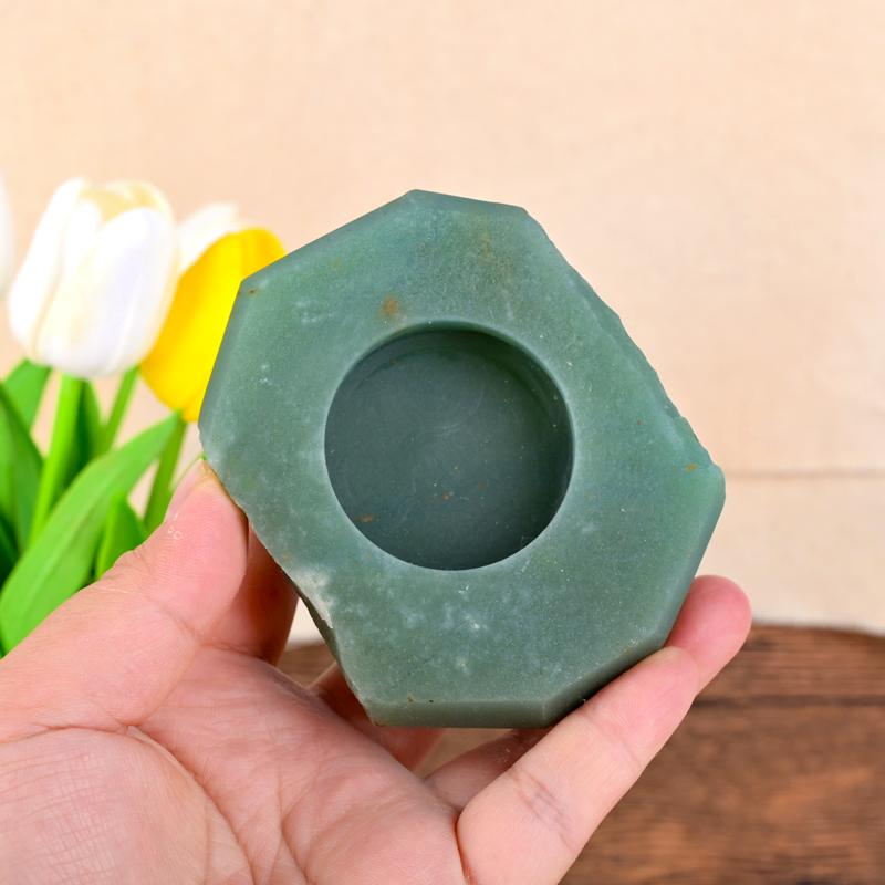 Natural Aventurine Crystal Carved Fluorite Rose Quartz tiger Eye clear Quartz Candle Holder Crystal Candle Stick (as the picture,One Size)