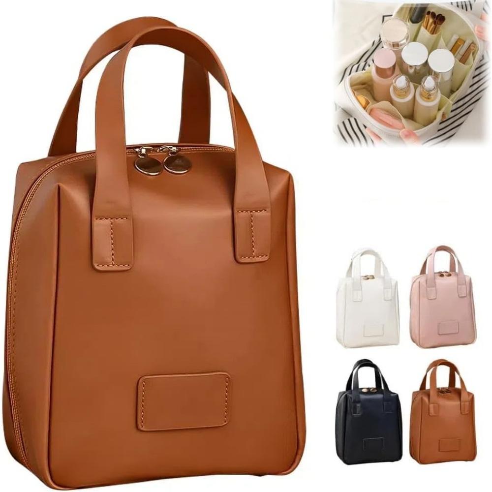 

Косметичка премиум-класса в форме ракушки из искусственной кожи, косметичка на молнии, дорожная несессер для покупок коричневый