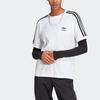 Adidas Originals Trefoil Classics Striped Crew Neck T-Shirt Women Tops White IB7410