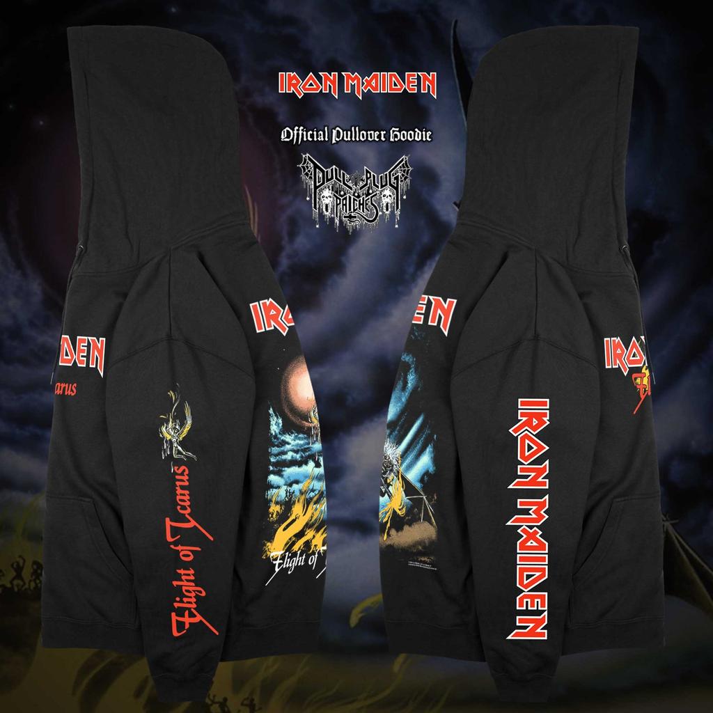 Iron Maiden Flight of Icarus Pullover Hoodie Men Women Oversized Y2k Fleece Pullover Heavy Metal Punk Band Graphic Clothing