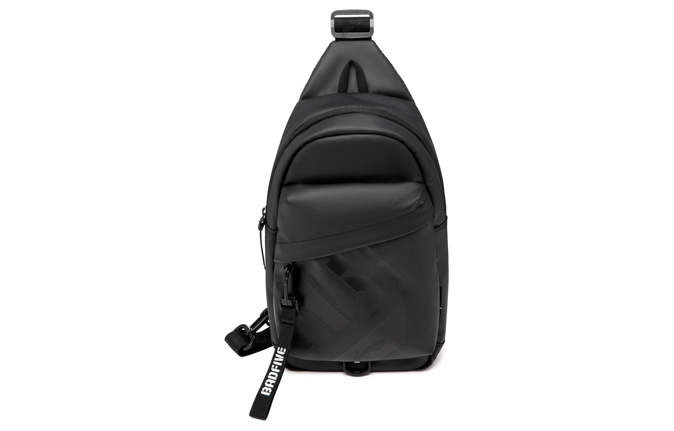 Li Ning Polyester Polyurethane Sling Bag Regular Unisex Black ABDU095-4