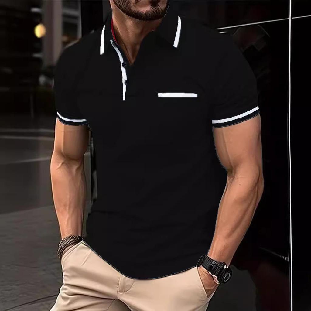 2026 Summer Men's Sports Polo Shirt with Button Pocket