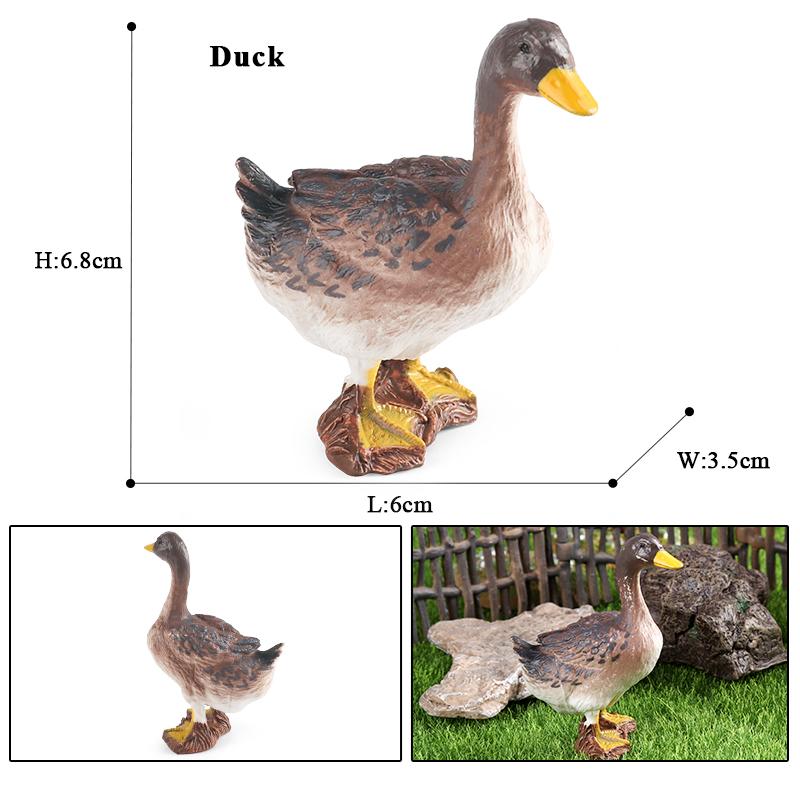 Oenux Farm Model Simulation Goose Duck Pig Hen Cow Horse Sheep Action Figures Poultry Animals Figurine Miniature Cute Kids Toy