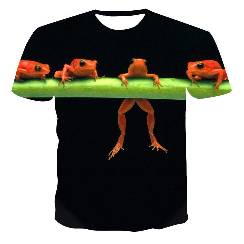 Summer Round Neck 3D Various Animals Print Top Fashionable Casual Short Sleeved Men's T-shirts