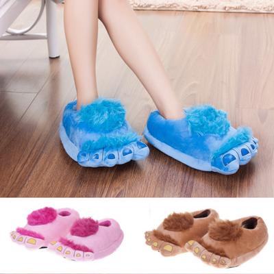 1 Pair Funny Slippers Anti-skid Excellent Cartoon Lovely Big Feet Cotton Slippers