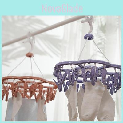 Space-saving Balcony Hanger With 24 Clips Perfect For Drying Clothes And Towels