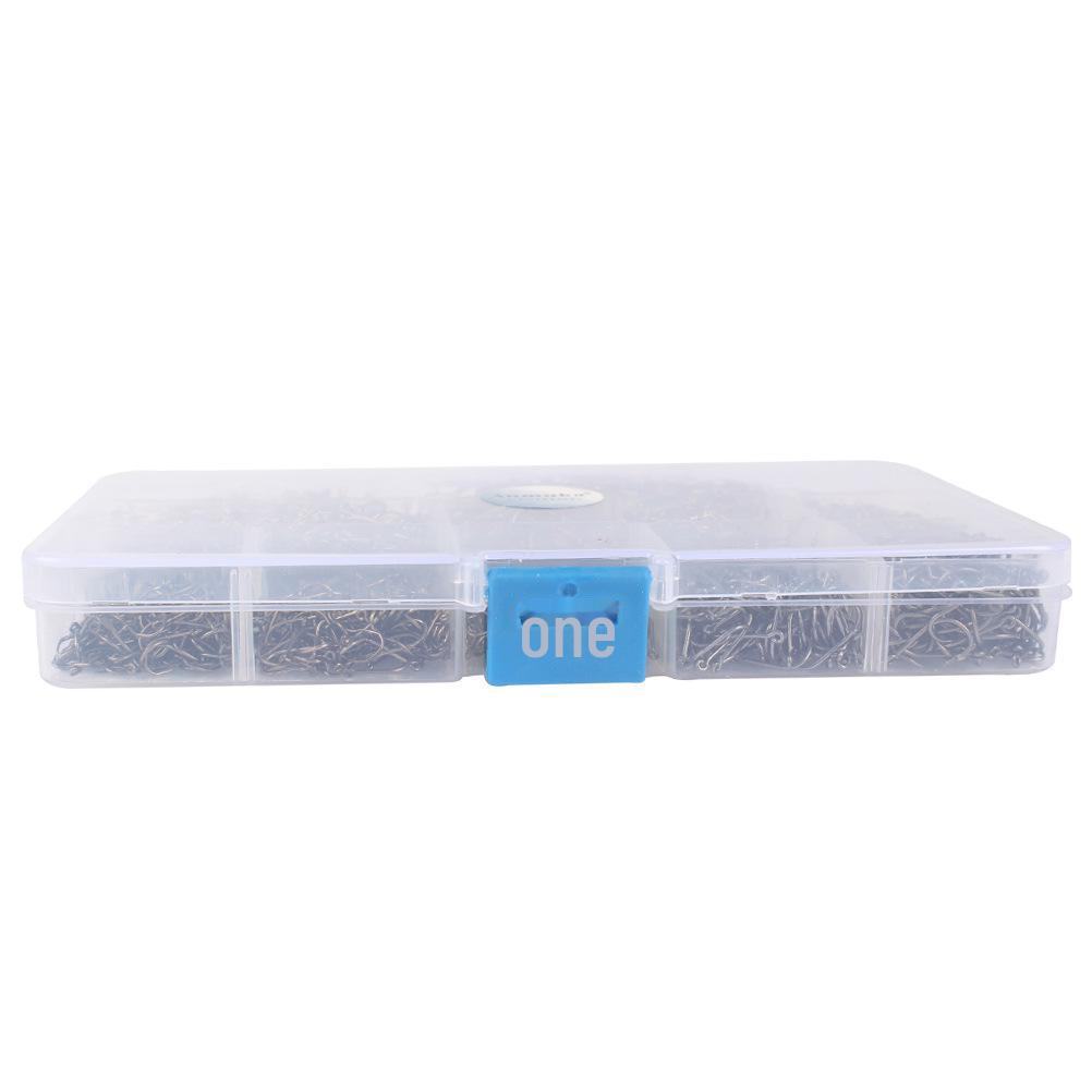 1600-teiliges Angelzubehör in einer Box: Ise Ni Angelhaken mit Widerhaken und Lochhaken