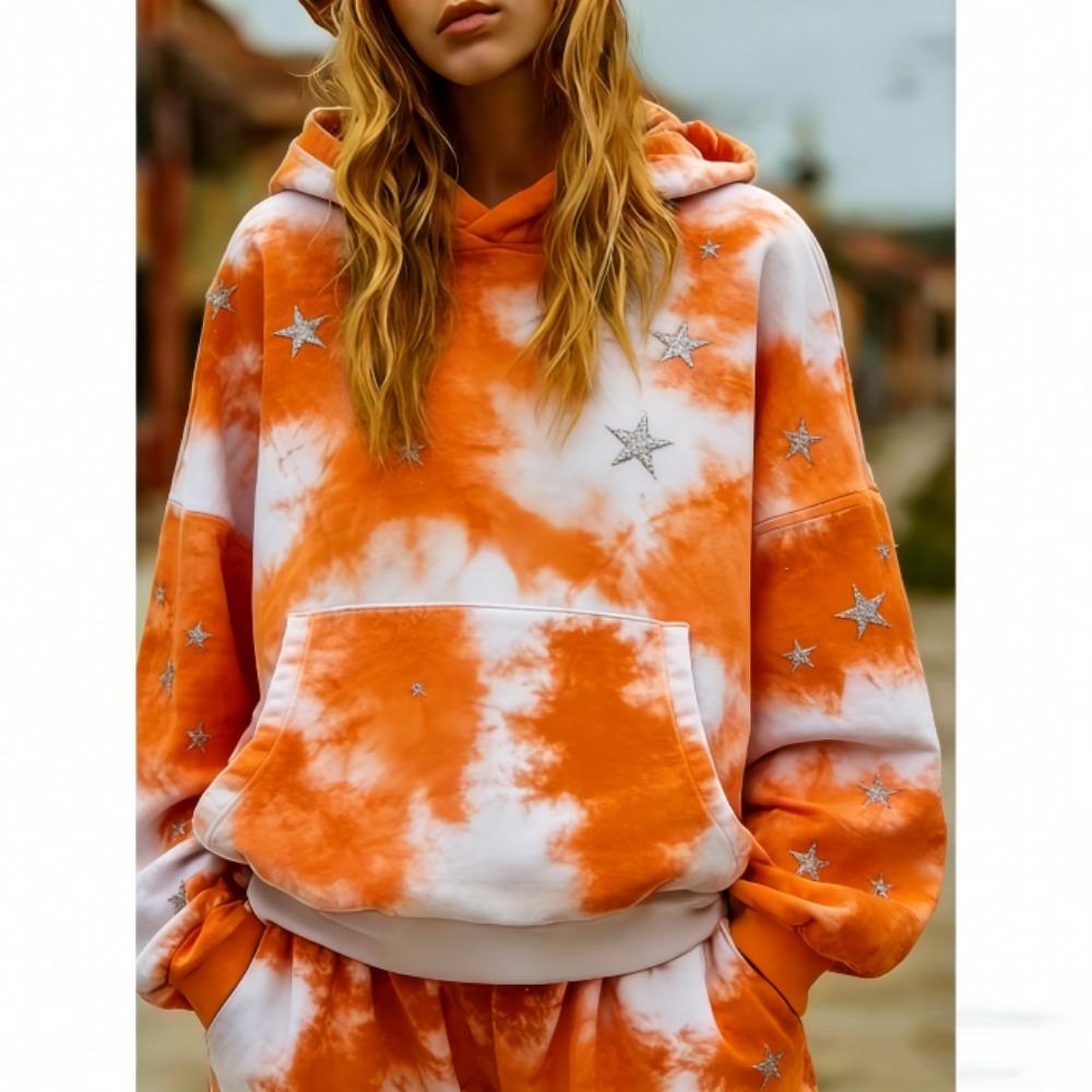 Spring Autumn European and American Retro Street Style Print Hoodie Women Casual Hoodie Streetwear Sweatshirt Women Clothes Top