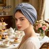 Non-strangling Headwear Turban Hat for Women, Sequined Crepe Fabric Headwrap, Ethnic Women Style Knotted Front Headwrap All Face Shapes Stable Fit
