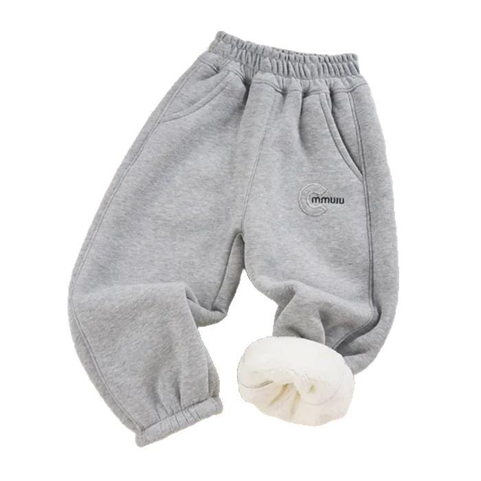 Children's Thickened Lambswool Sweatpants: Warm Fleece, Autumn/Winter Style, Unisex, for Kids