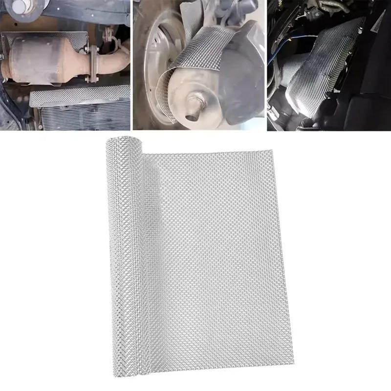 Bouclier d'Isolation Thermique d'Échappement Automobile Aluminium pour Compartiment Moteur Sous Châssis Protège Accessoires Alliage Plaque à Motif Embossé