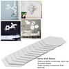 12 Pcs Self Adhesive Hexagon Wall Mirror Sticker Silver Self Adhesive Wall Decal  Sofa Backdrop